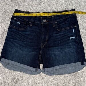 Levi’s Dark Wash Denim Cuffed Women's Shorts, summer, beach, denim, mid length
